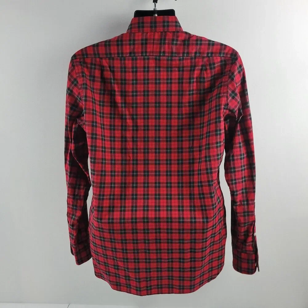 J.Crew Ludlow 120's 2 play dress shirt‎ button down men red plaid M 2330